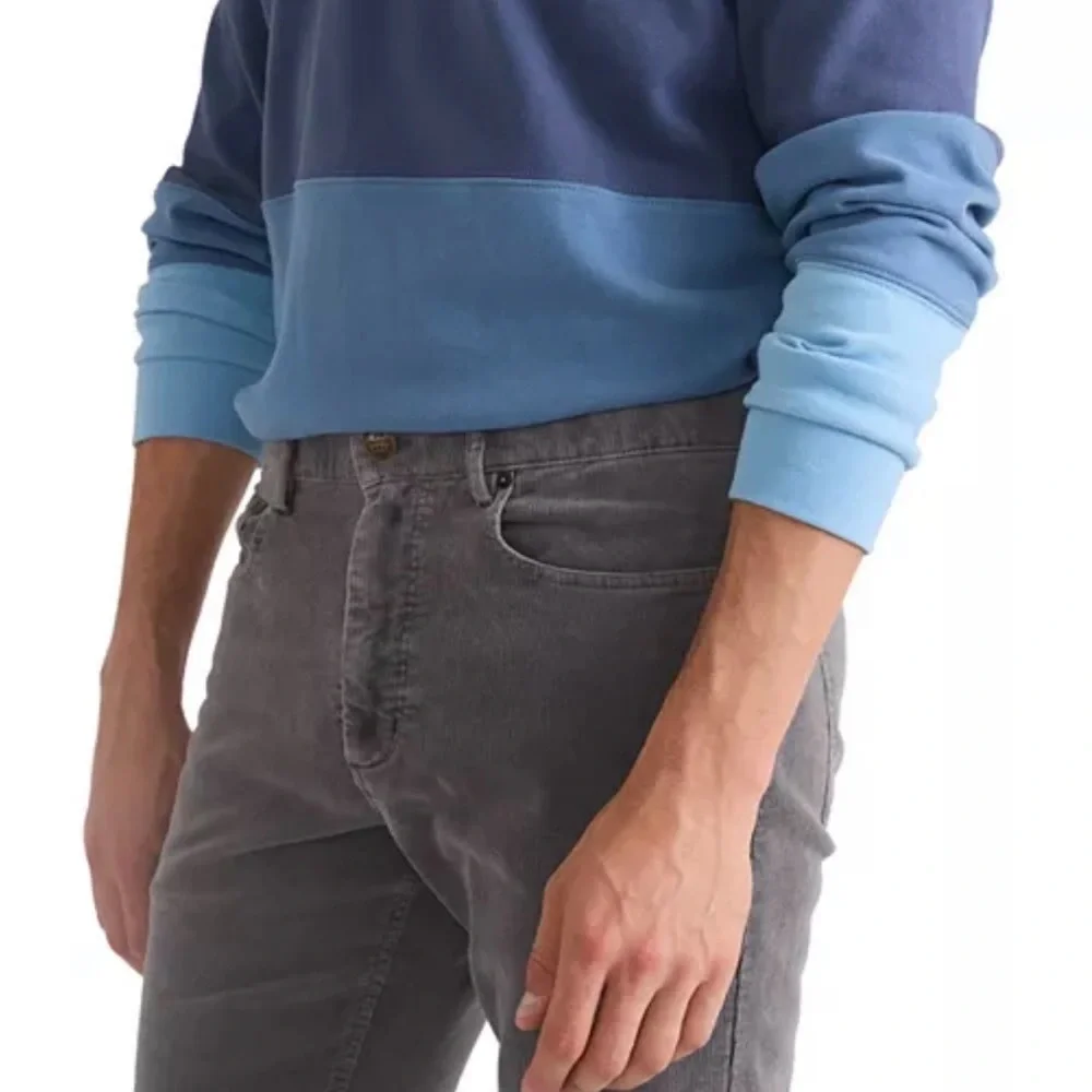 Marine Layer 5-Pocket Mid Grey Corduroy Pants Slim Straight